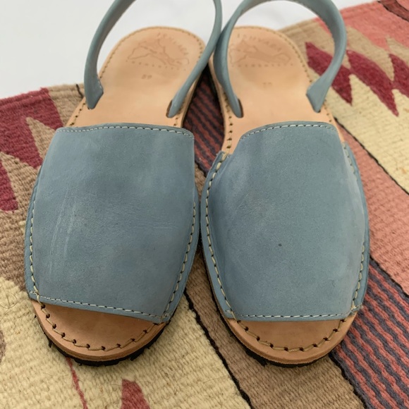 Ishvara Blue Suede Slingback Slides Sandals 39 - Picture 3 of 5